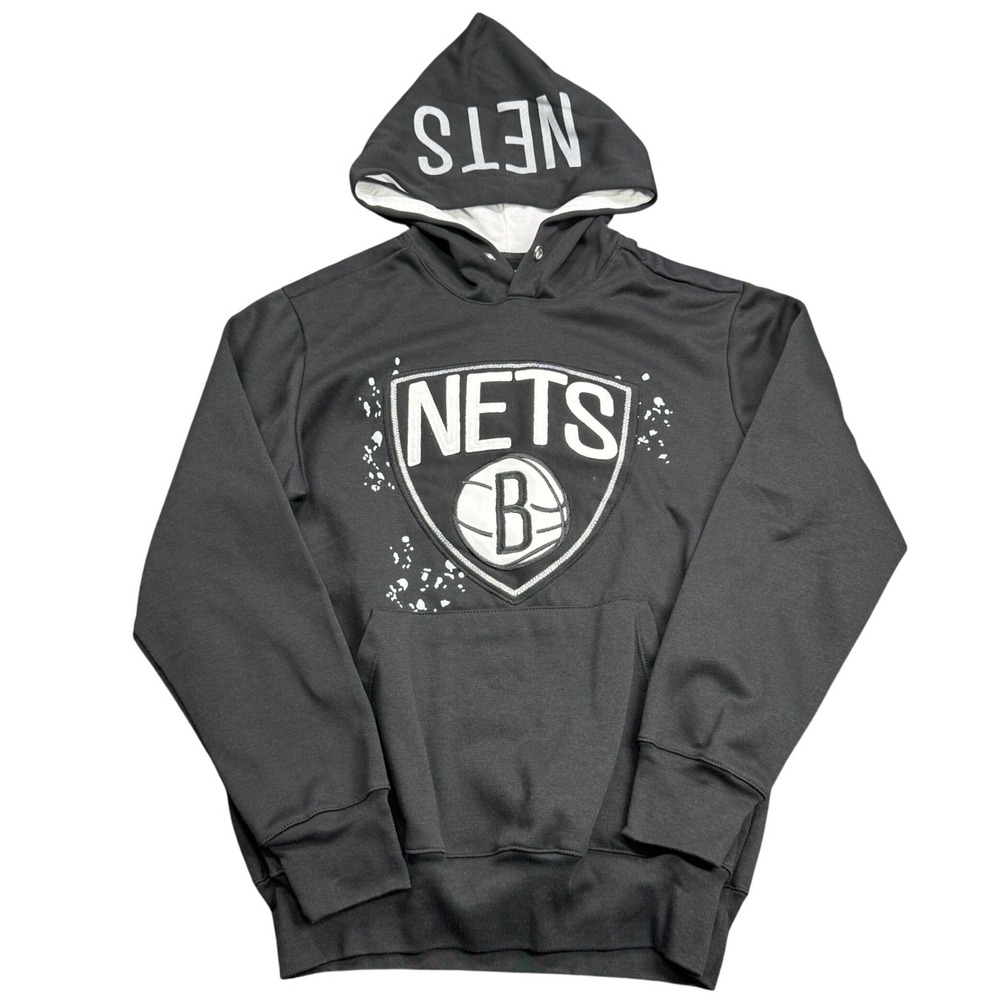 FISLL‎ Brooklyn Nets Hoodie Mens M Black NBA Basketball Pullover